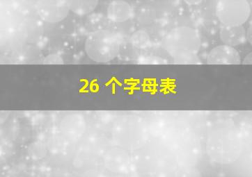 26 个字母表